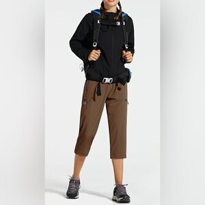 Libin Lightweight Cargo Hiking Capri Length Pants UPF 50 Quick-dry, NWT